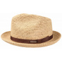 Stetson Mitchell Raffia Porkpie Player Hat - Brown
