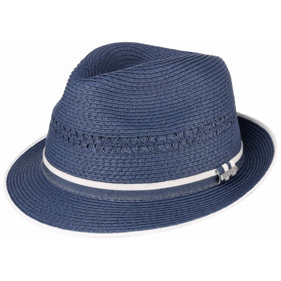 Chapeau Trilby Magellan effet paille bleu - Stetson Chapeau Trilby Magellan effet paille bleu - Stetson
