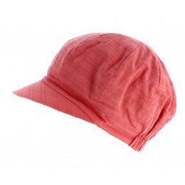 Reversible Coral Cotton Cube Newsboy Cap - Traclet