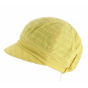 Reversible Newsboy Cap Cubes Yellow Cotton - Traclet