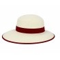Natural Straw & Red Panama Wide Brim Hat - Traclet