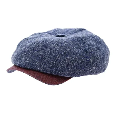 Annecy Eight Panel Cap in blue and red Reference: 11816 | Traclet Hat Shop