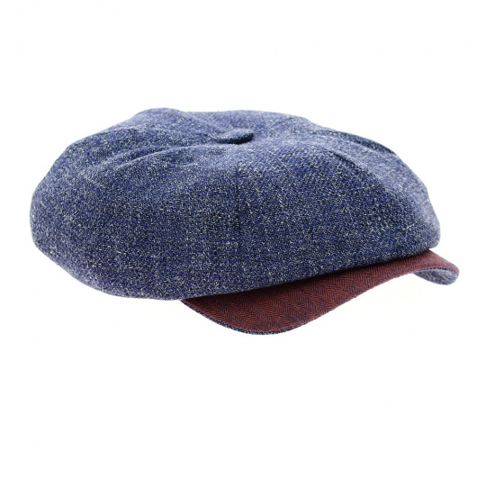 Napoli Eight Panel Cap in blue and red
