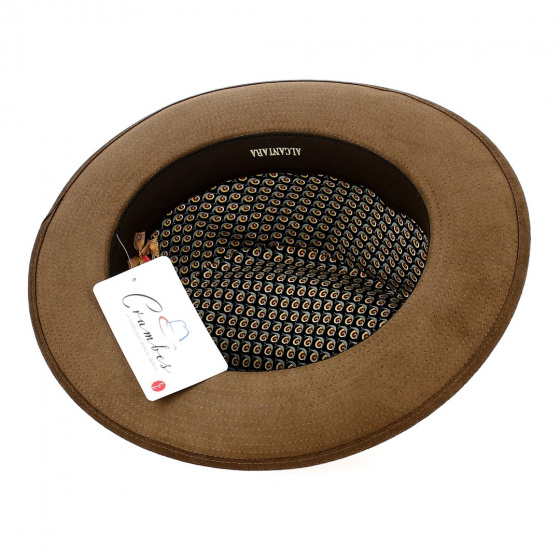 Hazelnut Alcantara Homburg Hat - Crambes