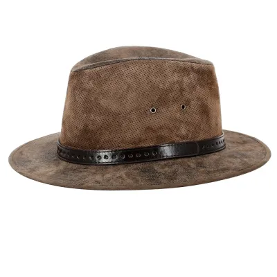 Kenya Leather Traveller Hat - Aussie Apparel Reference: 11850 | Traclet Hat Shop