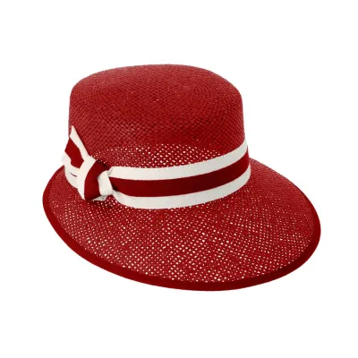 Brescia Red Straw Visor Cap - Traclet Reference: 9641 | Traclet Hat Shop