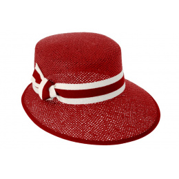 Brescia Red Straw Visor Cap - Traclet