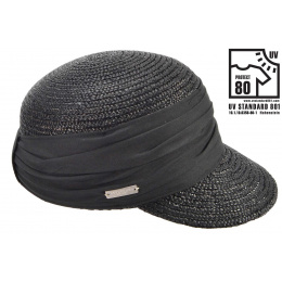 Black Natural Straw Cap - Seeberger