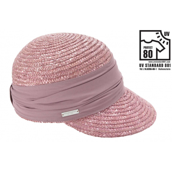 Natural Straw Cap Rosewood - Seeberger