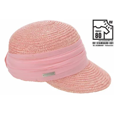 Natural Straw Cap Pink - Seeberger Reference: 11891 | Chapellerie Traclet
