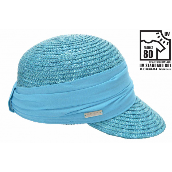 Natural Straw Cap Azure - Seeberger