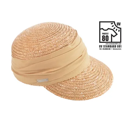 Natural Straw Cap Beige - Seeberger Reference: 6832 | Chapellerie Traclet