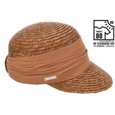 Casquette Paille Naturelle Cuivre - Seeberger Reference : 11894 | Chapellerie Traclet