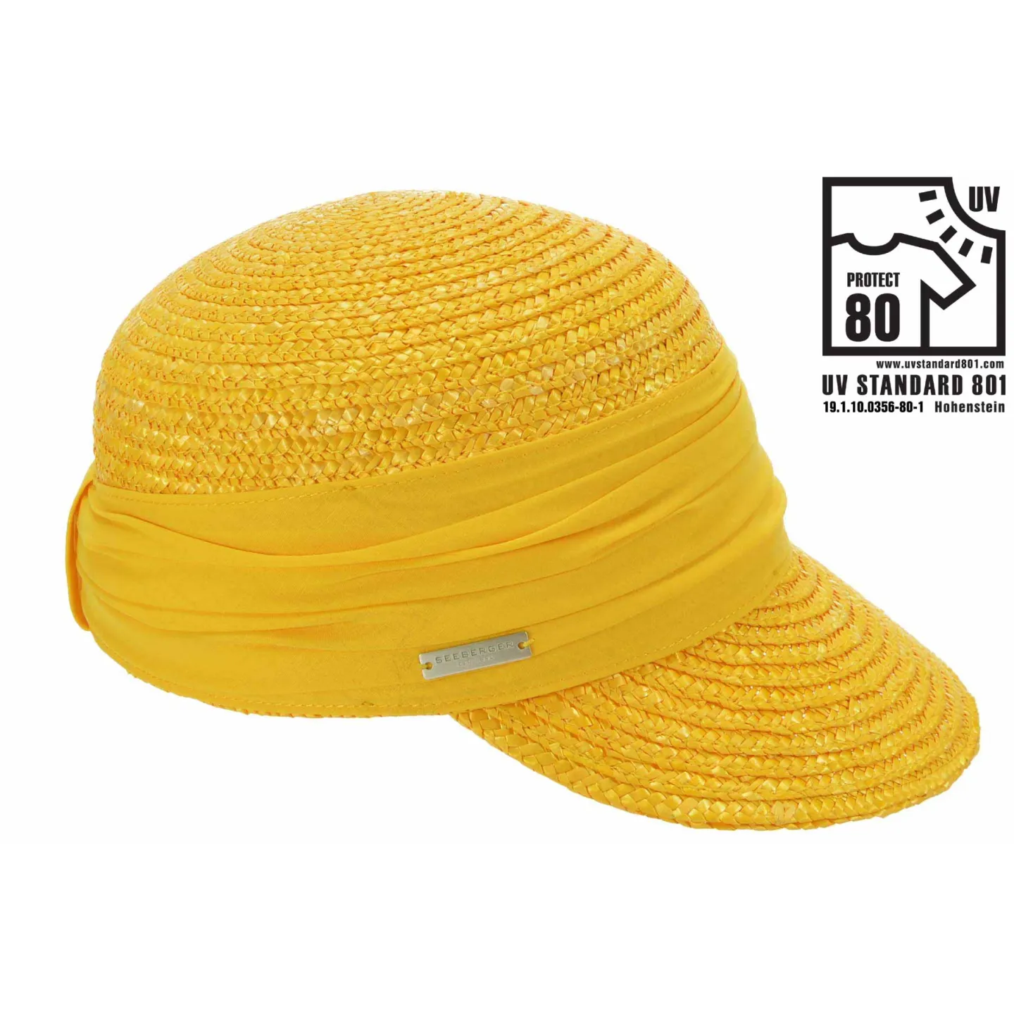 Casquette Paille Naturelle Jaune Amber - Seeberger Reference : 6967 | Chapellerie Traclet