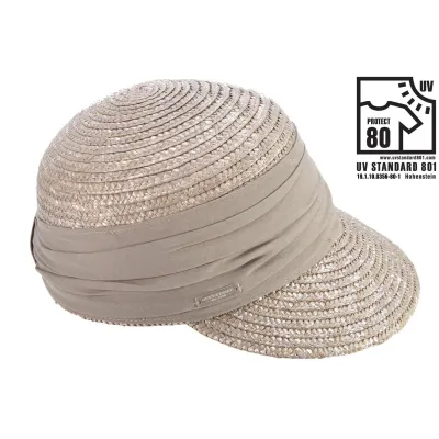 Natural Straw Pearl Cap UPF 50+ Protection - Seeberger Reference: 3081 | Traclet Hat Shop