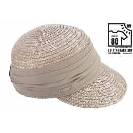 Natural Straw Pearl Grey Cap - Seeberger