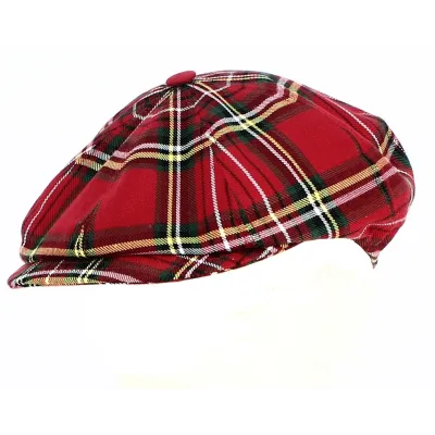 Red Burberry-style Irish cap Reference: 2089 | Traclet Hat Shop