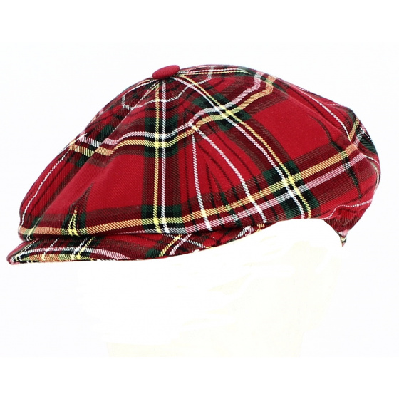 Irish cap with red squares