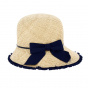 Christina Raffia Straw Cloche Hat - Traclet