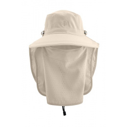 Beige Coolibar neck and face cover cap