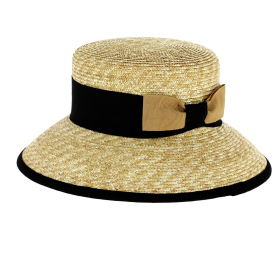Cassidy Natural Straw Wide-Brimmed Hat - Fléchet