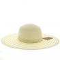 Santia Elegancia Beige Wide-Brimmed Hat - Traclet
