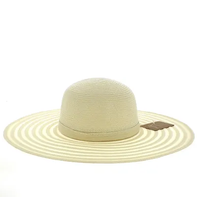Santia Elegancia Beige Wide-Brimmed Hat - Traclet Reference: 12027 | Traclet Hat Shop