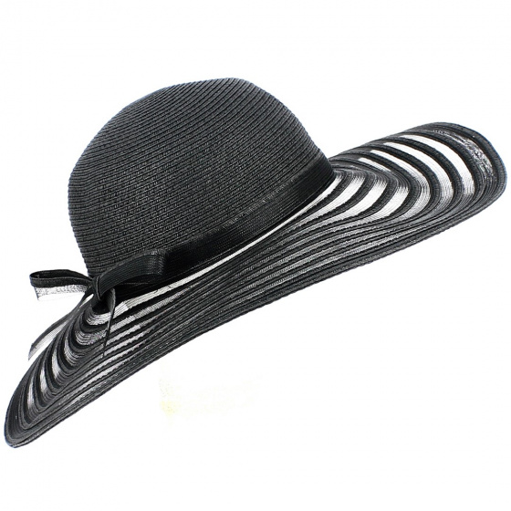 Santia Elegancia Black Wide-Brimmed Hat - Traclet