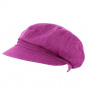 Limited Edition Linen Newsboy Cap in Cassis - MTM