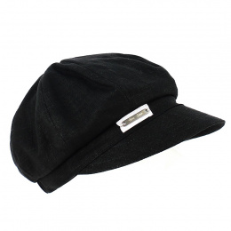 Special Edition Black Linen Newsboy Cap - MTM