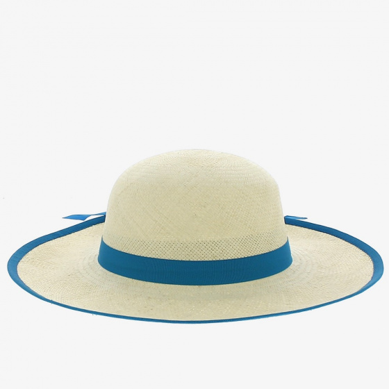 Caroll Panama Sky Blue Wide-Brimmed Hat - Traclet