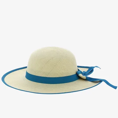 Caroll Panama Sky Blue Wide-Brimmed Hat - Traclet Reference: 12090 | Traclet Hatters