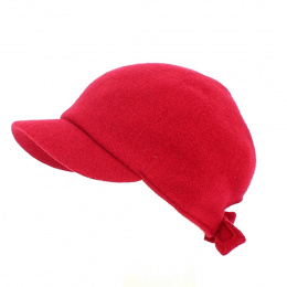 Melania Red Wool Newsboy Cap - Traclet