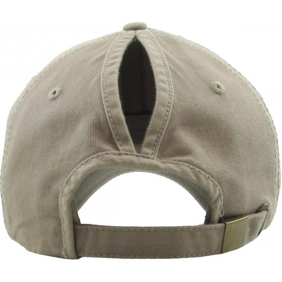 Women's Ponytail Baseball Cap Beige - Traclet