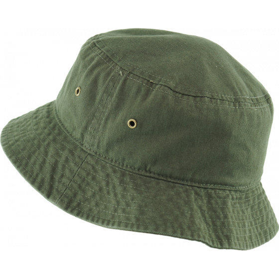 Khaki cotton bucket hat