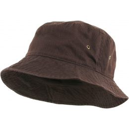 Brown Cotton Bucket Hat