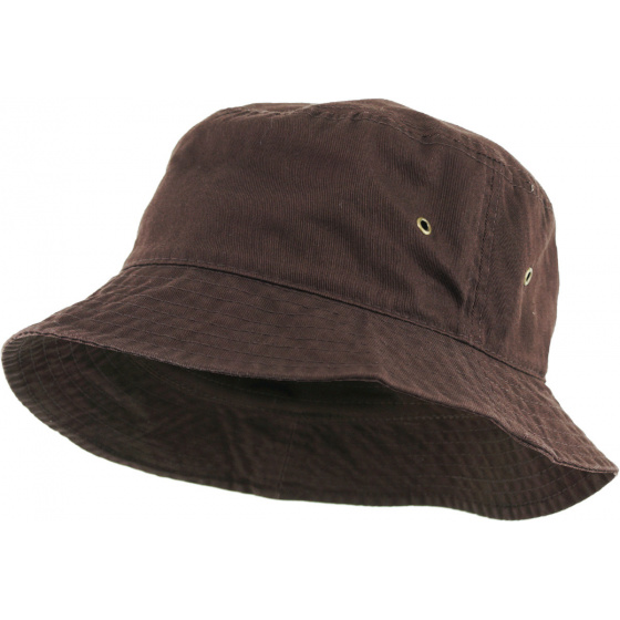 Brown Cotton Bucket Hat