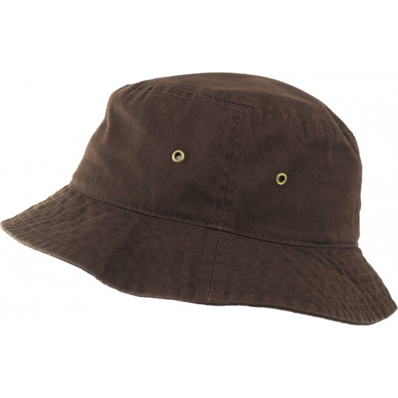 Brown Cotton Bucket Hat
