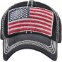 Black Cotton Bald Eagle Strapback Cap - Kbthos