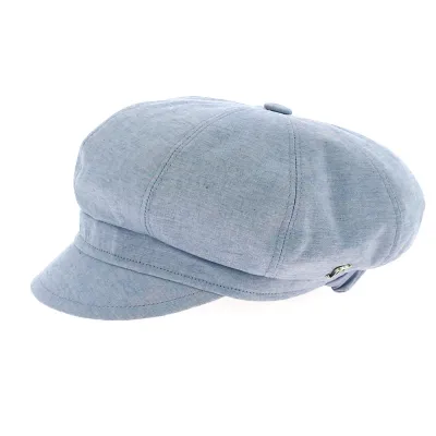 Pascaline Cotton Newsboy Cap Blue - Fléchet Reference: 12110 | Traclet Hat Shop