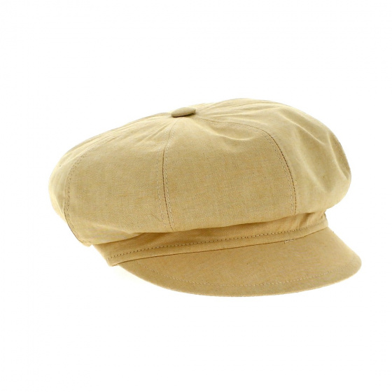 Pascaline Newsboy Cap Cotton Beige - Fléchet