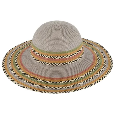 Capeline Guadalupe Paille Papier Grise  - Traclet Reference : 12125 | Chapellerie Traclet