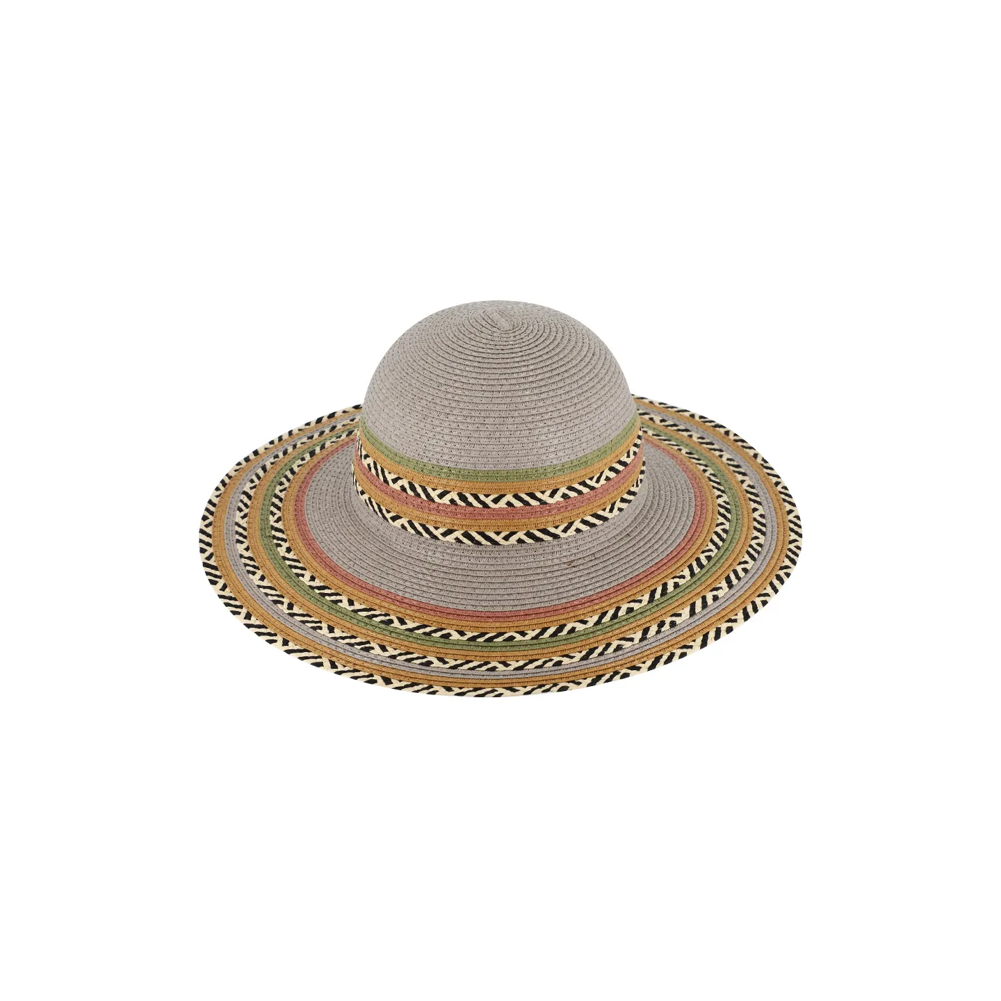 Capeline Guadalupe Paille Papier Grise  - Traclet Reference : 12125 | Chapellerie Traclet