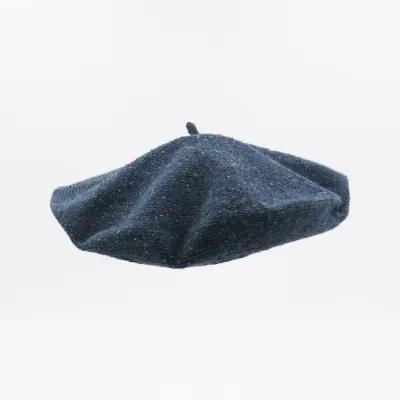 Blue Cotton, Silk & Linen Summer Beret - Le Béret Français Reference: 4112 | Chapellerie Traclet