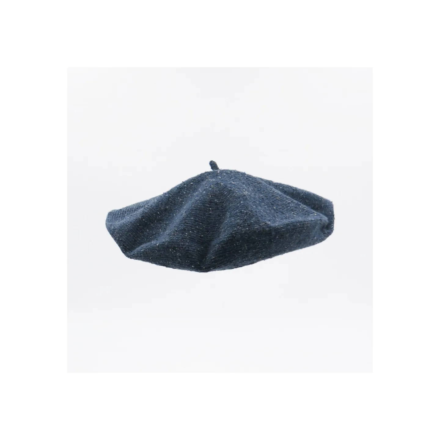 Blue Cotton, Silk & Linen Summer Beret - Le Béret Français Reference: 4112 | Chapellerie Traclet