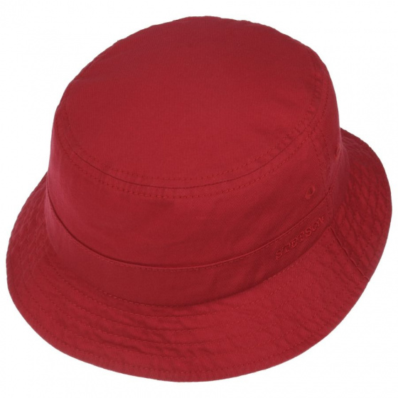 Red Cotton Twill Bucket Hat - Stetson