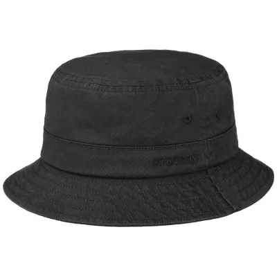 Bob Coton Twill Coton Noir - Stetson Reference : 12123 | Chapellerie Traclet