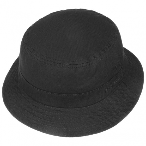Black Cotton Twill Bucket Hat - Stetson