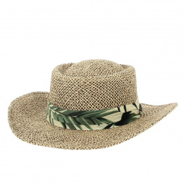 Mulligan Leaf Natural Straw Gambler Hat - Traclet