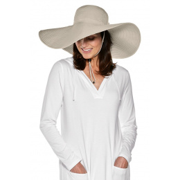 Capeline Larges Bords Poolside Beige - Coolibar